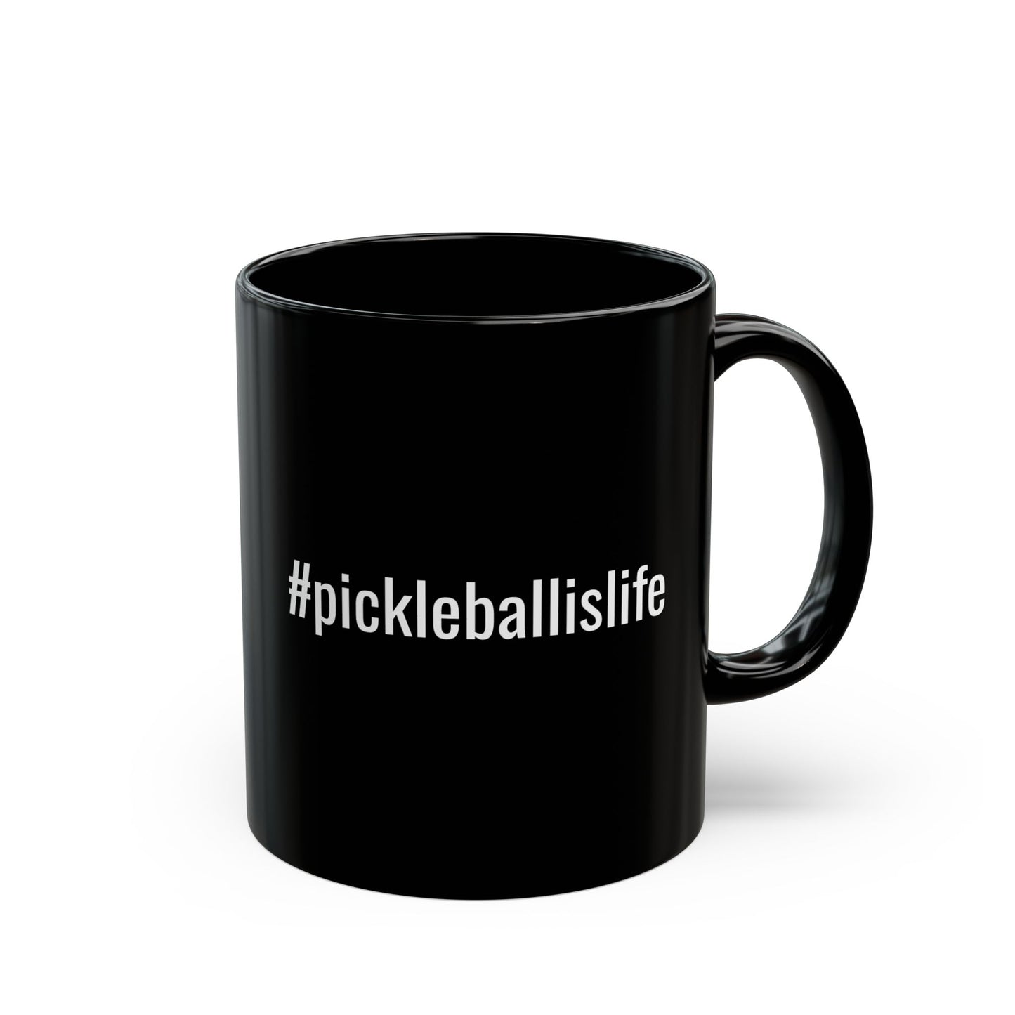 #pickleballislife Black Mug - Perfect Gift for Pickleball Enthusiasts | 11oz & 15oz Options