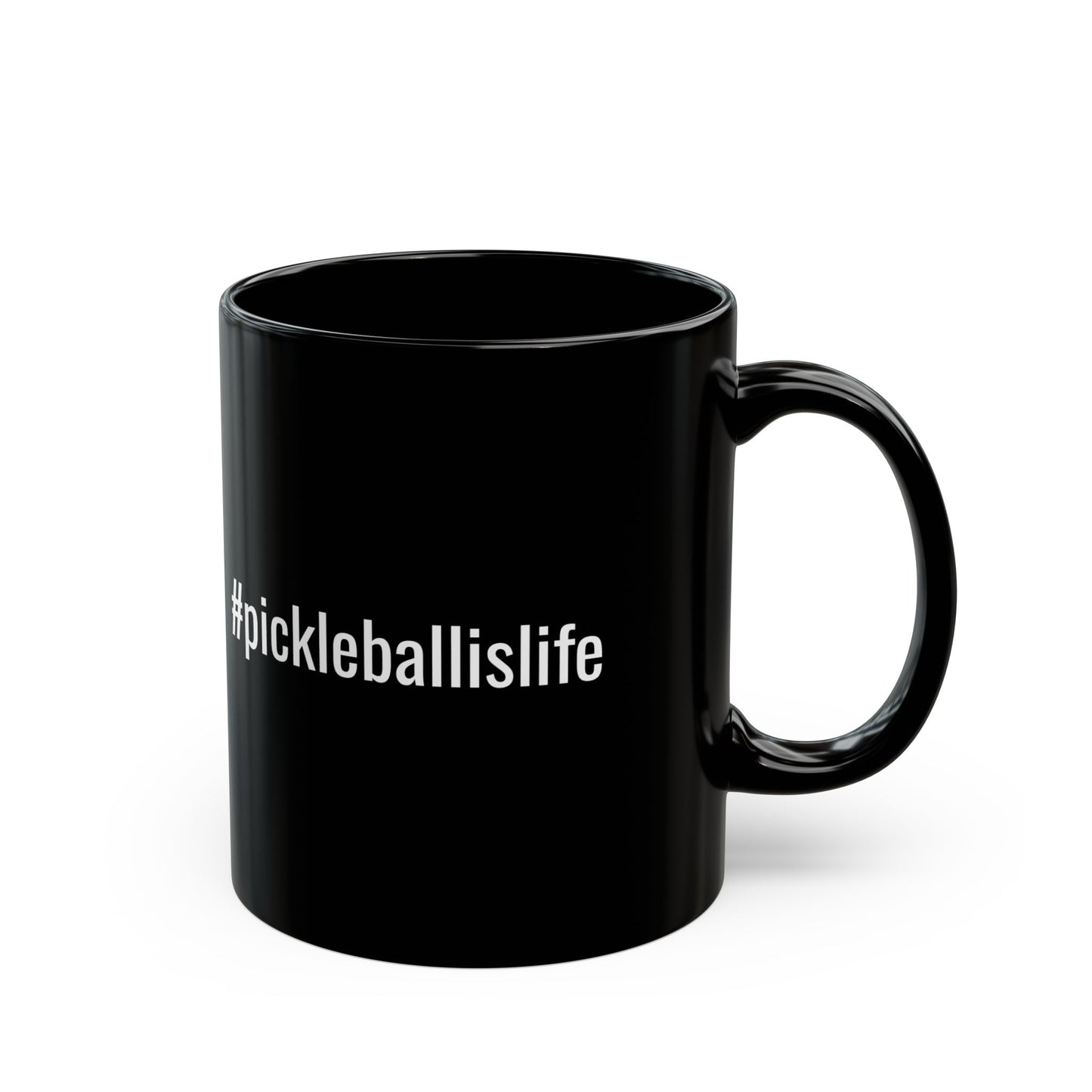 #pickleballislife Black Mug - Perfect Gift for Pickleball Enthusiasts | 11oz & 15oz Options