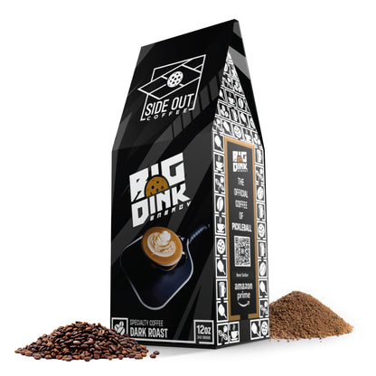 Big Dink Energy dark roast coffee - Official coffee of pickleball Side Out Coffee Big Dink Energy - Dark roast blend for pickleball fans 12oz box of Big Dink Energy dark roast - Bold coffee for pickleball lovers Dark roast coffee - Big Dink Energy from Si