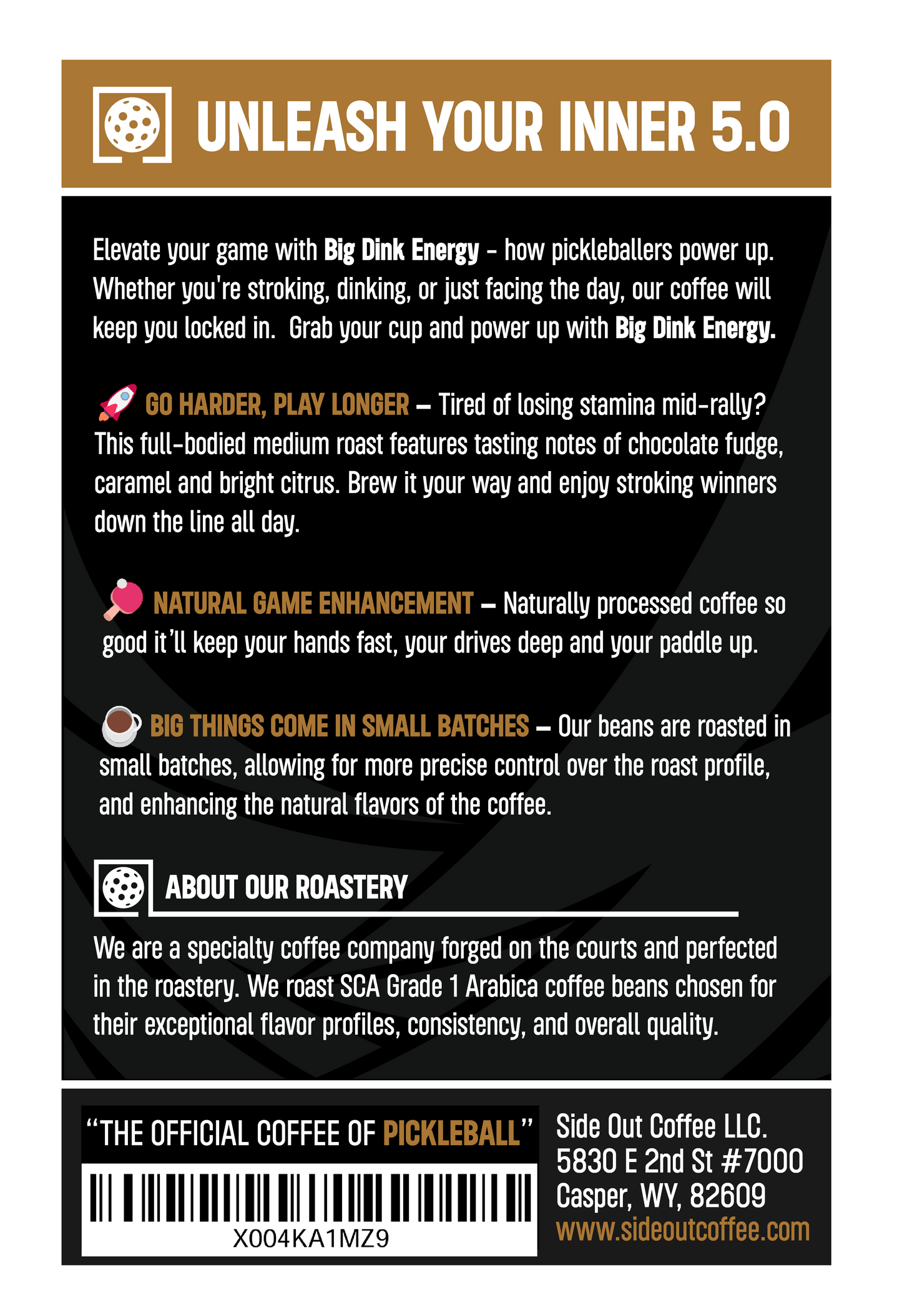 Big Dink Energy medium roast coffee - Official coffee of pickleball Premium Big Dink Energy coffee beans - Medium roast for pickleball lovers Side Out Coffee Big Dink Energy - Pickleball inspired medium roast coffee 12oz box of Big Dink Energy coffee - Me