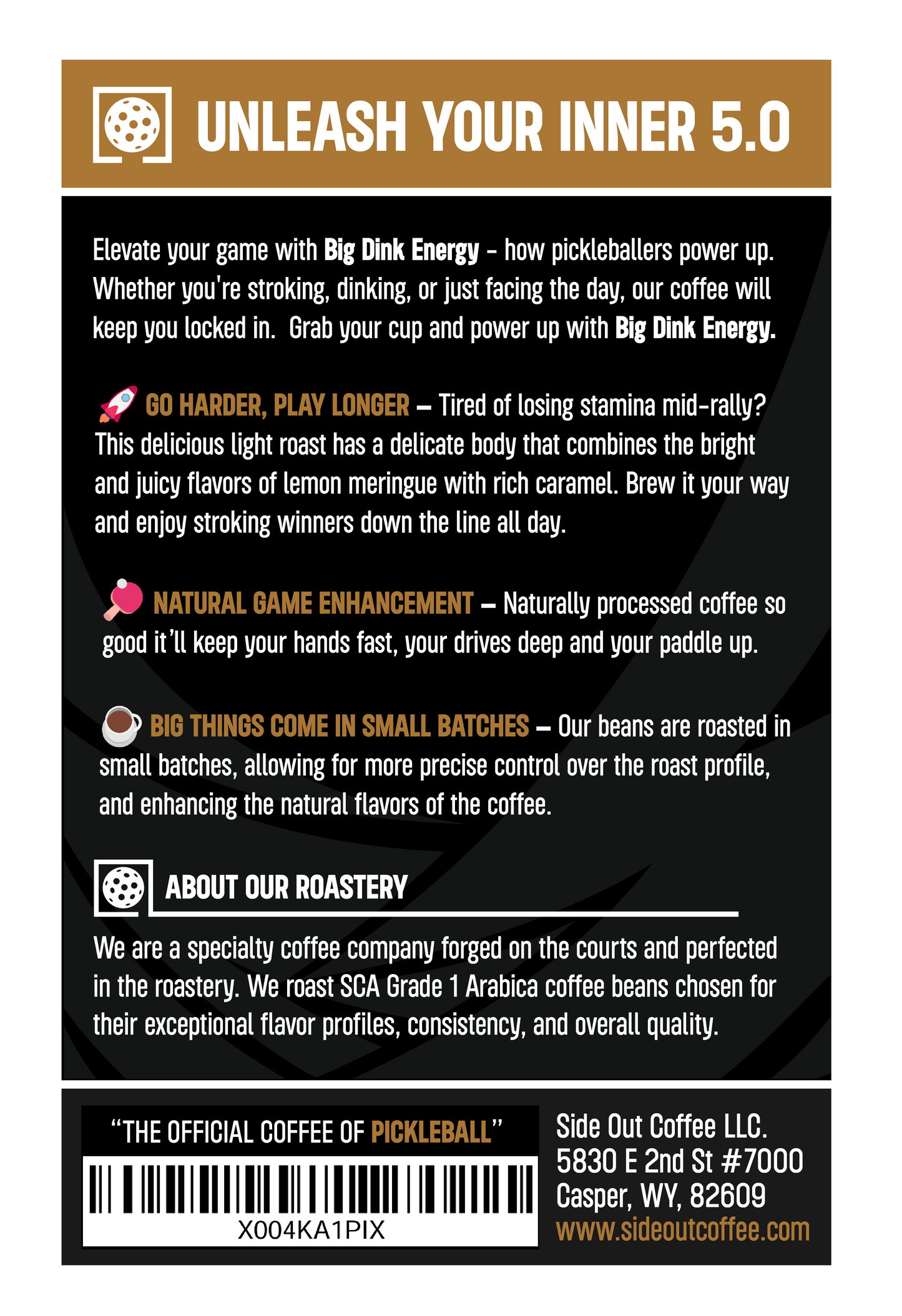 Big Dink Energy light roast coffee - Official coffee of pickleball Side Out Coffee Big Dink Energy - Smooth light roast for pickleball fans 12oz box of Big Dink Energy light roast coffee - Perfect for pickleball lovers Light roast coffee - Big Dink Energy