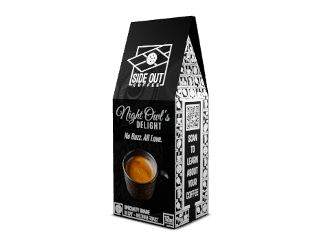 Night Owl's Delight sugar cane decaf coffee - Ultra-premium medium roast Side Out Coffee Night Owl's Delight - Decaf blend with no buzz, just love 12oz box of Night Owl's Delight decaf - Smooth sugar cane decaf coffee Decaf coffee - Night Owl's Delight su